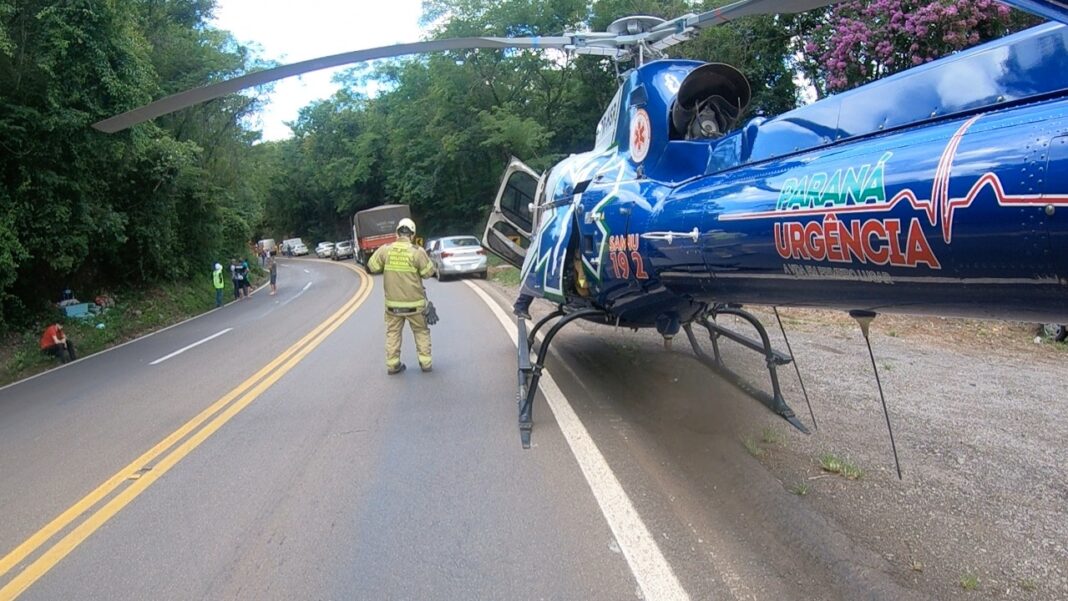 Vítima de acidente na BR 487 recebe transfusão de sangue no local e é